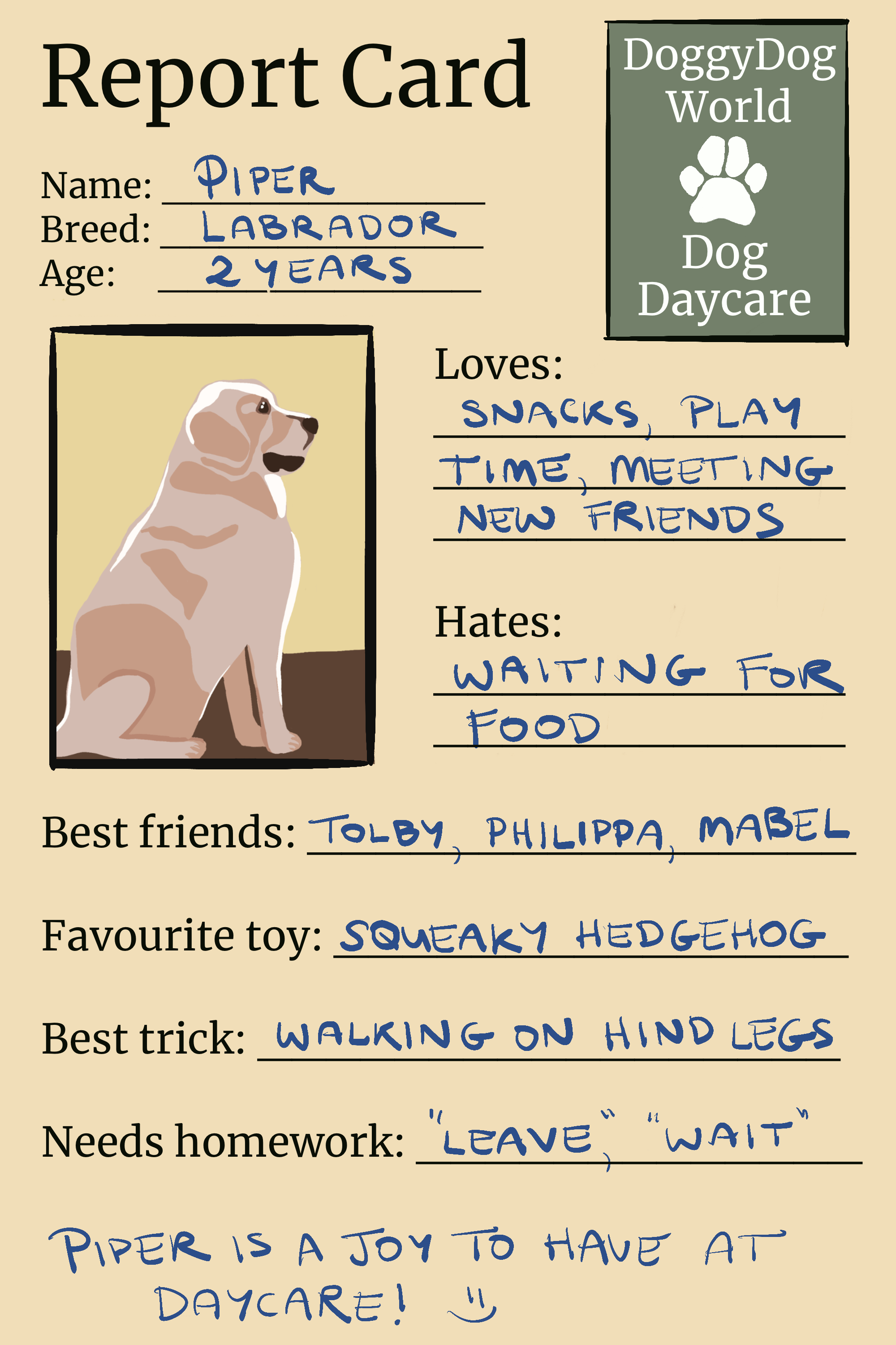 Piper's Report Card